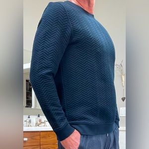 Ted Baker Quilted Crew Neck Sweater. Navy Blue, Slim Fit. Ted Size 5. Men’s L.